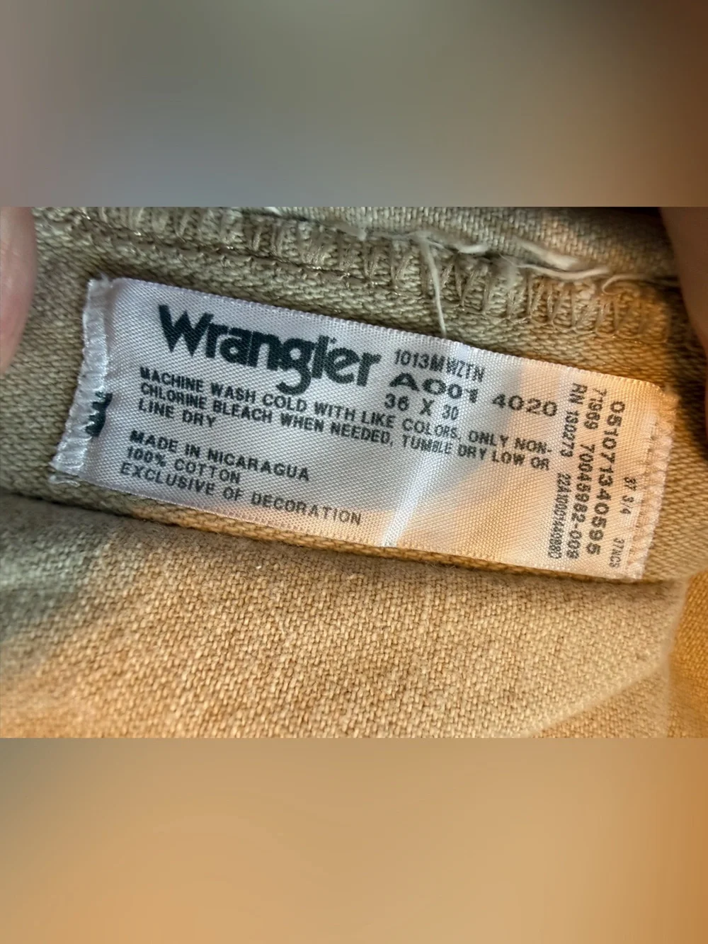 Wrangler Cowboy Cut Original Fit Jeans Light Prewashed Tan Style MWZTN 36 x 30
